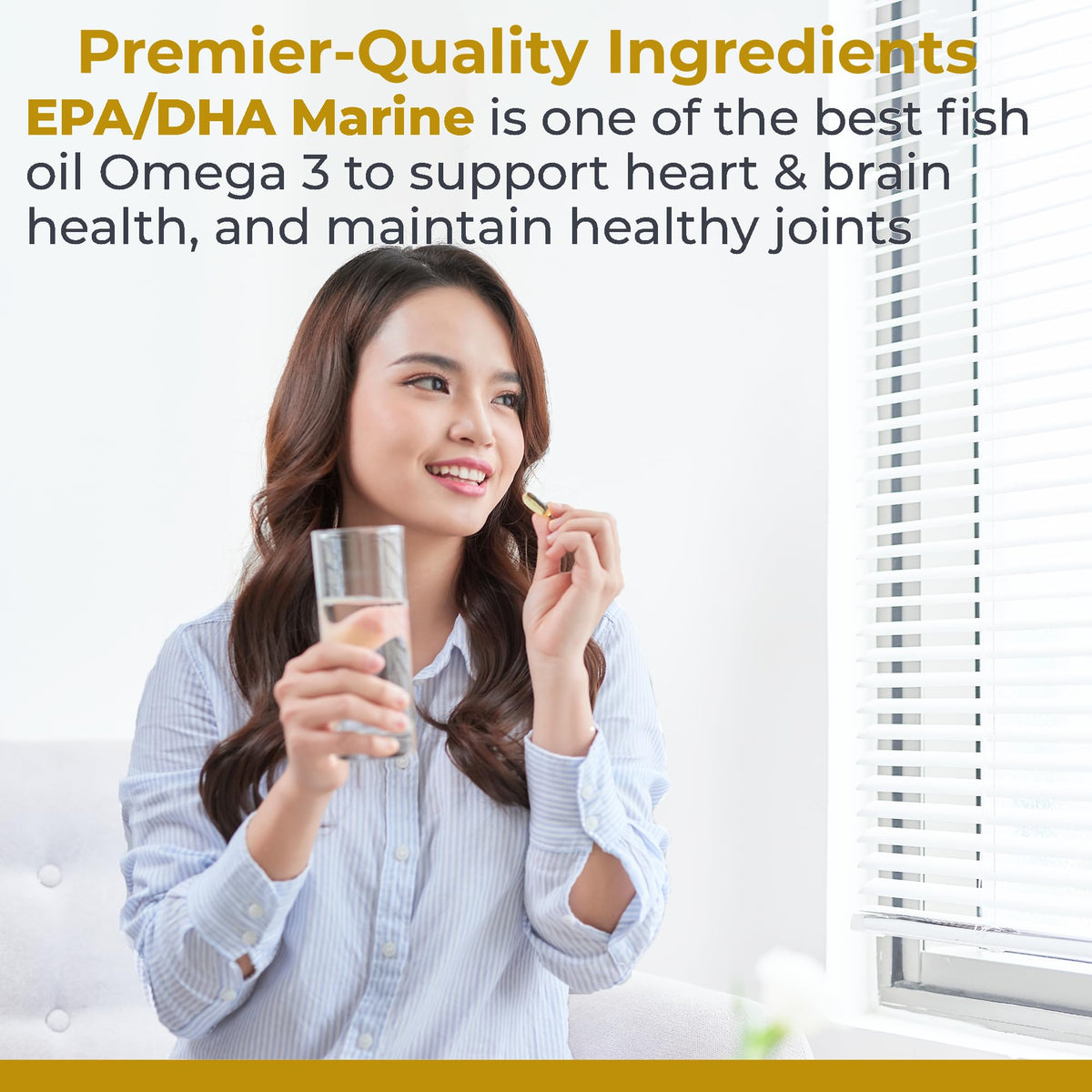 Premier Research Labs EPA DHA Marine Softgels - Omega 3 Fish Oil, EPA DHA Omega 3 Supplement, Fatty Acids for Women & Men, Natural - 90 Softgel Capsules - Maple Wellness Supplements