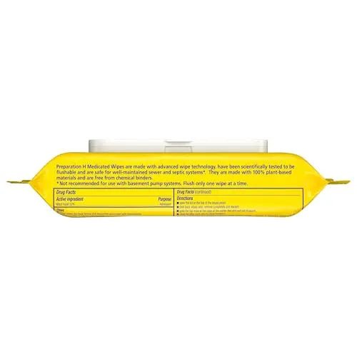 Preparation H Hemorrhoid Flushable Wipes with Witch Hazel for Skin Irritation Relief - 48 Count - Maple Wellness Supplements