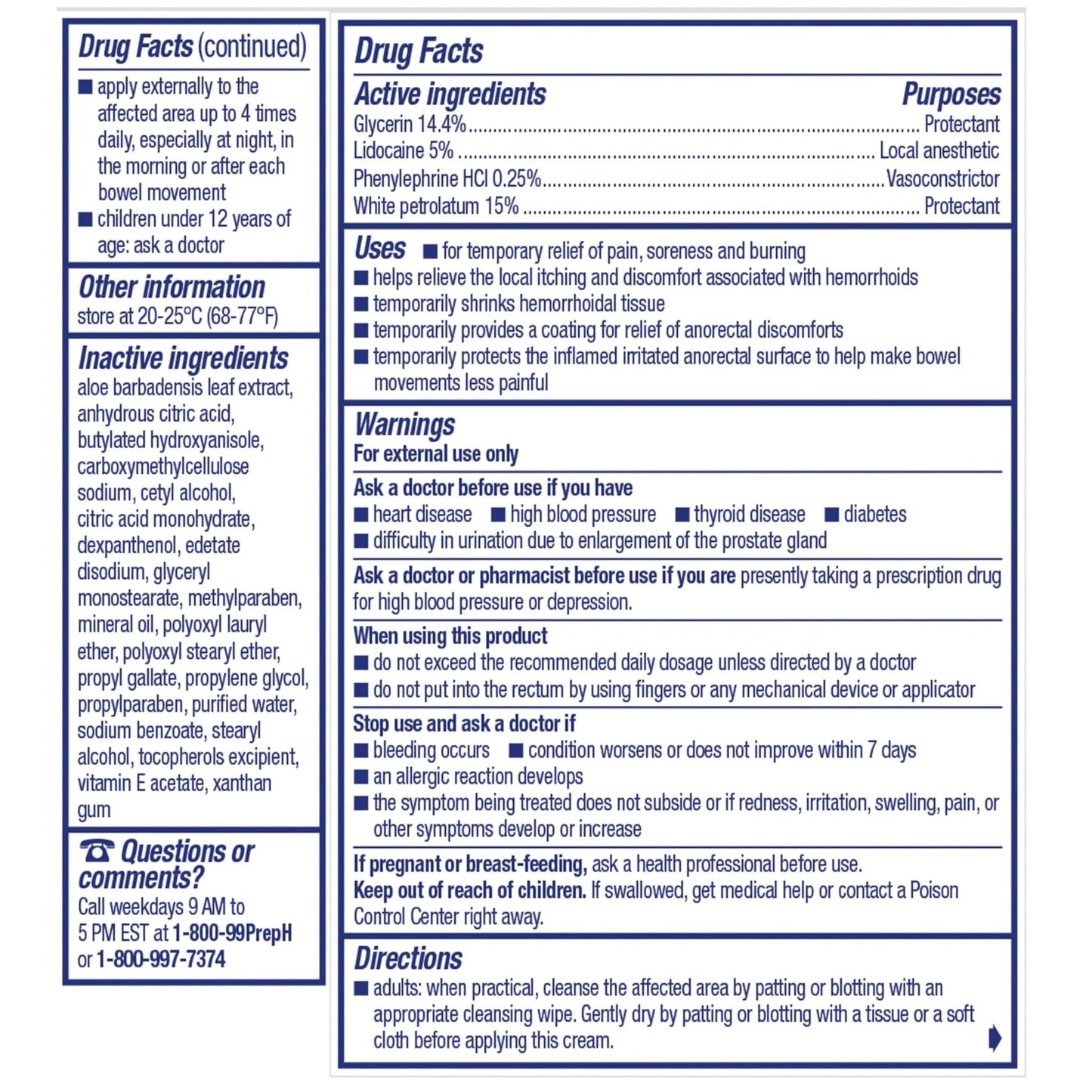 Preparation H Rapid Relief Hemorrhoid Cream with Lidocaine, Numbing Relief for Swelling, Pain, Burning and Itching - 0.75 Oz Tube - Maple Wellness Supplements