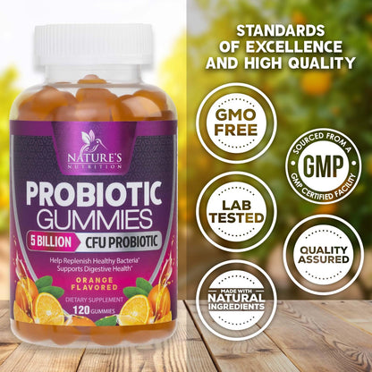Probiotics for Digestive Health Gummies - 6 Unique Strains for Daily Immune Support & Gut Health, Supports Constipation, Gas & Bloating - Best Probiotic Supplement - Maple Wellness Supplements