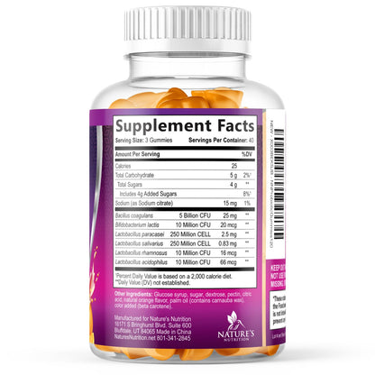 Probiotics for Digestive Health Gummies - 6 Unique Strains for Daily Immune Support & Gut Health, Supports Constipation, Gas & Bloating - Best Probiotic Supplement - Maple Wellness Supplements