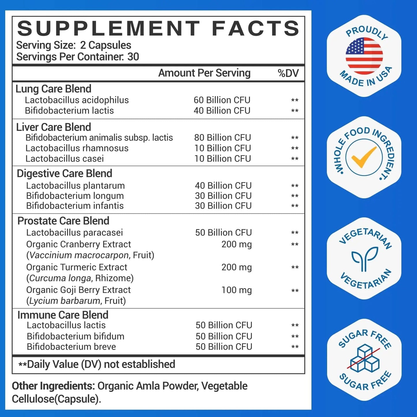 Probiotics for Men, 500 Billion CFU & 12 Mens Probiotic for Digestive Health + 4 Organic Prebiotic Fiber, for Digestive, Gut, Immune Health, Bloating, Gas, Energy Support, Shelf Stable - 120 Capsules - Maple Wellness Supplements