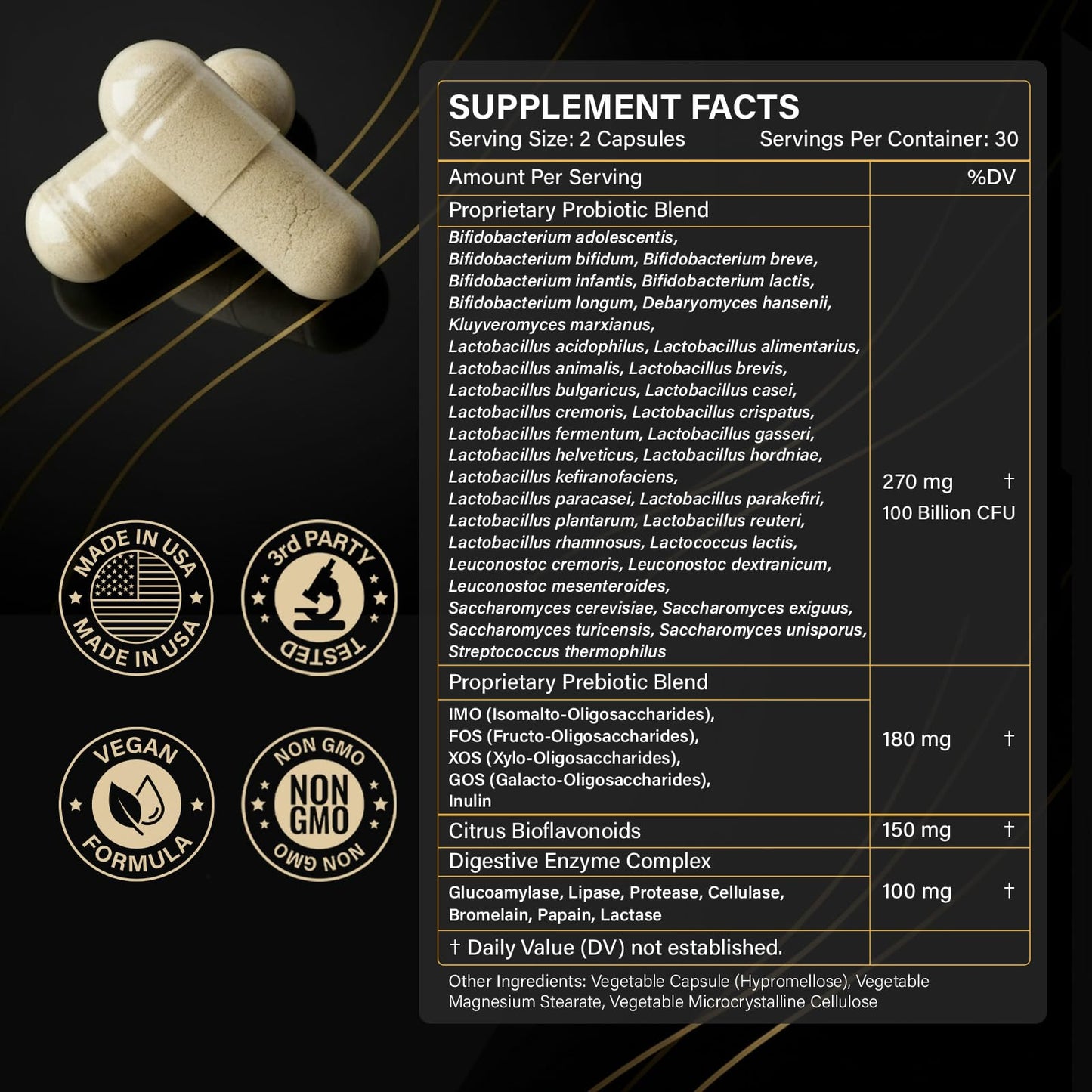 Probiotics with Prebiotics for Men and Women - 35 Strains Probiotics 100 Billion CFU for Gut & Digestive Health, Vegan Acidophilus Probiotic Supplement - Maple Wellness Supplements