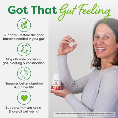 Probulin Colon Support Probiotic Supplement, Daily Gut, Digestive, and Immune Health Probiotics Capsules for Men and Women, 20 Billion CFU, Vegan, 30 Count Bottle - Maple Wellness Supplements