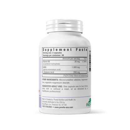 PROVITA Synergistic GABA Complex | GABA Supplement | with B6 & Glutamic Acid | Stress Relief Supplement | Mood Support | Relaxation & Calmness | Brain Support | Mood Enhancer | 60 Veg Capsules - Maple Wellness Supplements