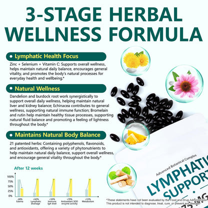 PULLING OIL Lymphatic Drainage Supplements 240 Softgels | Herbal Blend with Echinacea, Dandelion & Burdock Root for Women & Men | Promotes Healthy Circulation & Fluid Balance - Maple Wellness Supplements