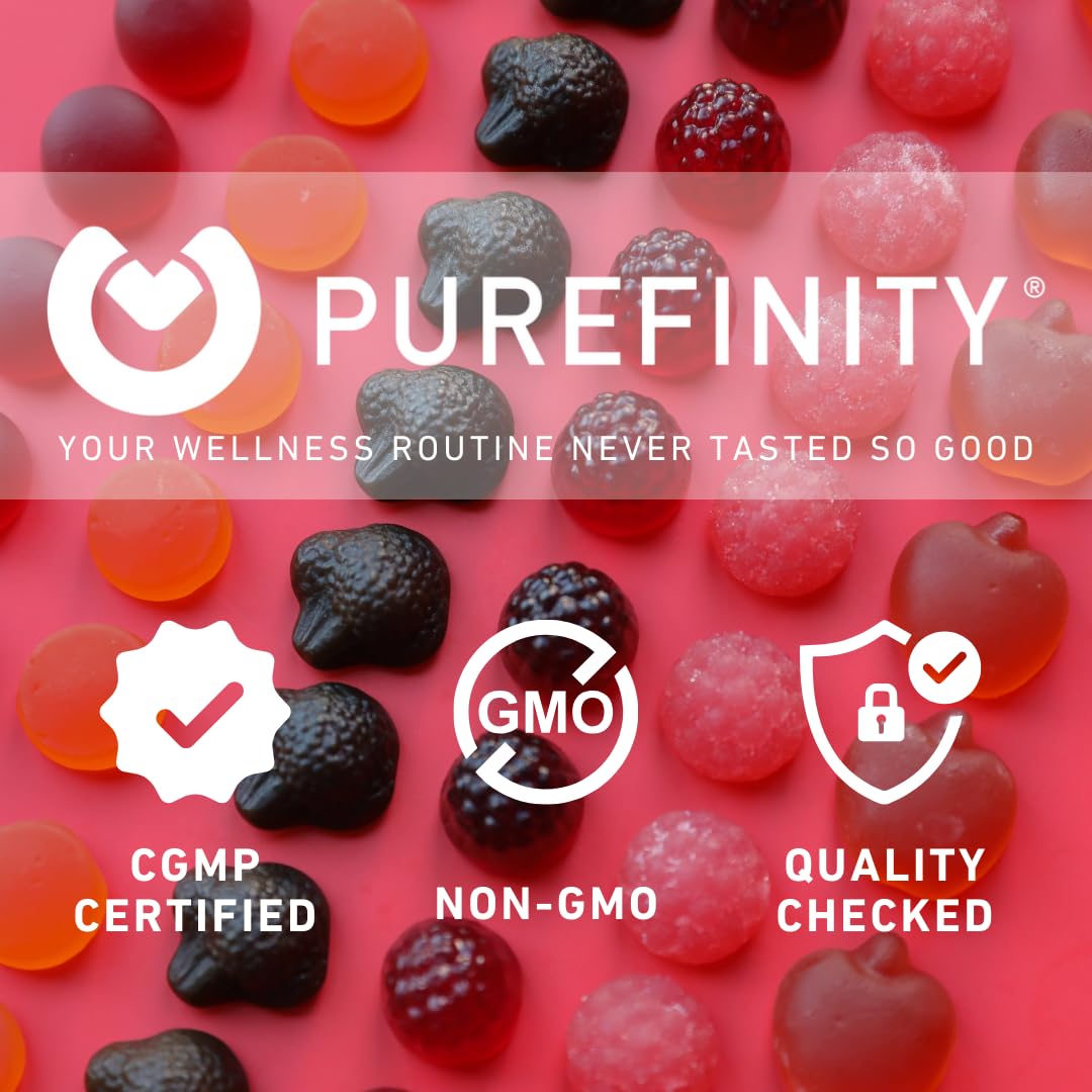PUREFINITY Tart Cherry Gummies – Uric Acid Flush for Joint Relief & Recovery, Raw Juice Extract Antioxidant – Non-GMO, Gluten Free, Vegan, 60 Count - Maple Wellness Supplements