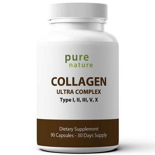 PureNature Collagen Ultra - Collagen Peptides with 5 Types I, II, III, V & X Naturally-Sourced Hydrolyzed Collagen for Hair, Skin, - Maple Wellness Supplements
