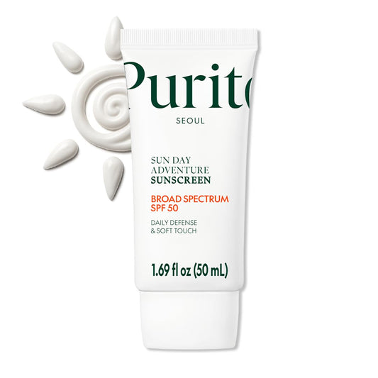 PURITO Korean Sunscreen SPF 50 | Lightest Texture, No White Cast, Broad Spectrum UVA/UVB | Oil-Free, Vegan, For All Skin Types | Daily Lightweight Sun Protection | Korean Skincare, 50mL 1.69 fl.oz - Maple Wellness Supplements