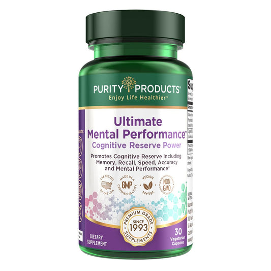 Purity Products Ultimate Mental Performance Supports Memory Recall, Mental Focus + More - Nootropic Powerhouse ft. Patented Botanical Plant-Based Ingredients - Vegan & Non-GMO - 30 Veggie Caps - Maple Wellness Supplements