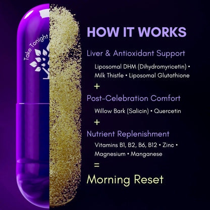 purple tree Post-Celebration Wellness Supplement for Liver Support & Hydration | Liposomal Dihydromyricetin (DHM), L-Glutathione, Milk Thistle - Maple Wellness Supplements