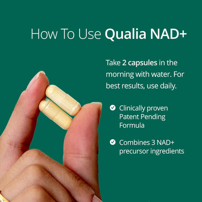 Qualia NAD Supplement — Clinically Proven to Boost NAD+ up to 67%. Optimized Aging, Energy, Focus. Elite Ingredients Nicotinamide Riboside (NIAGEN), Niacin, Niacinamide (1 Month Supply) - Maple Wellness Supplements