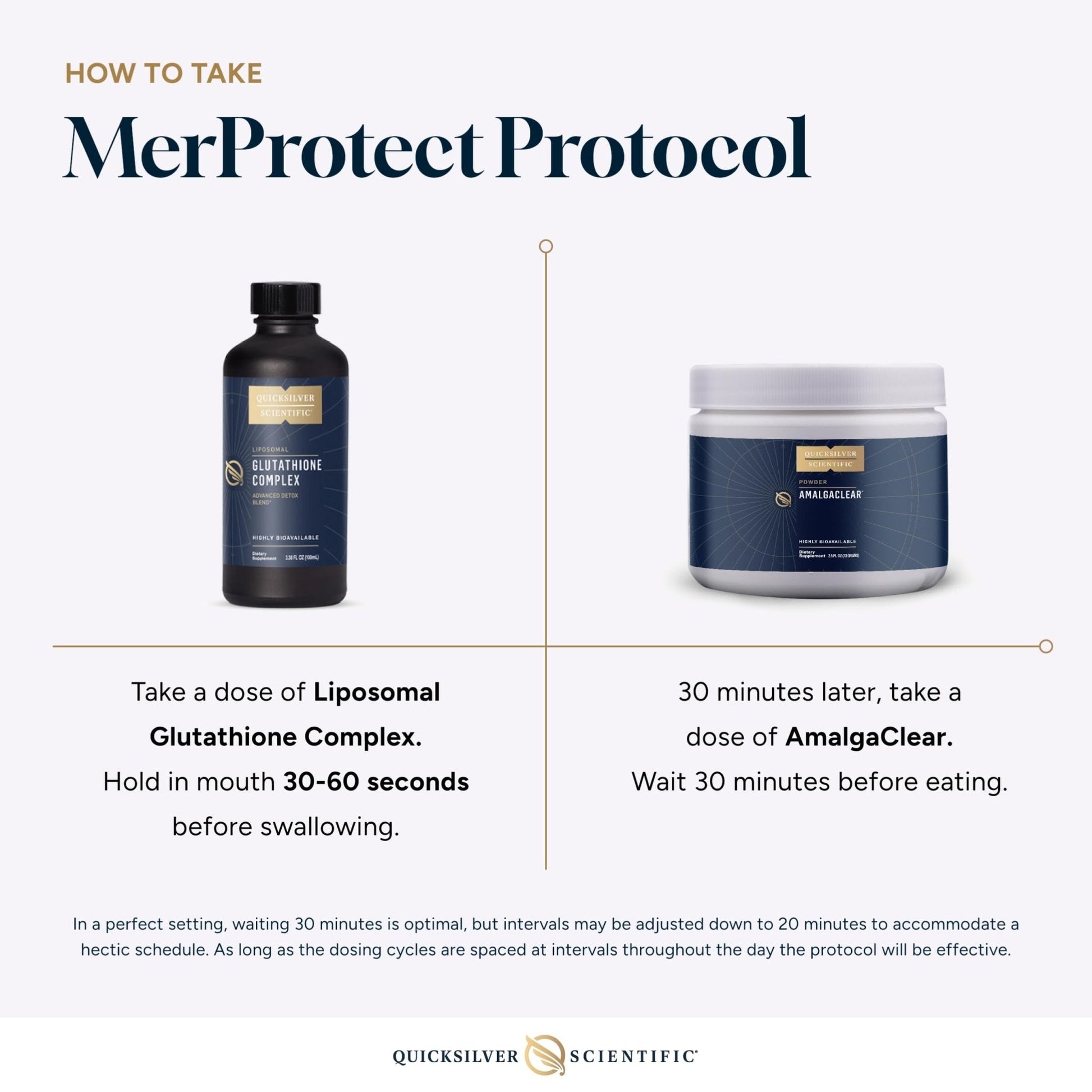 Quicksilver Scientific MerProtect Protocol - 2-Product Liver + GI Cleanse, Liposomal Glutathione Complex Supplement, Cleansing Support with Milk Thistle (2 Piece Kit with Program) - Maple Wellness Supplements