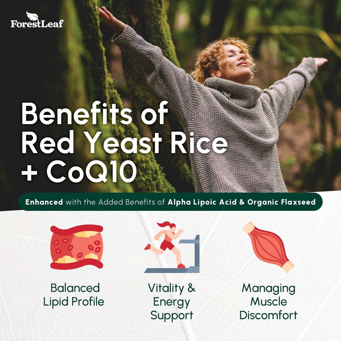 Red Yeast Rice 1215 mg. Capsules - Extra Strength Red Rice Yeast with CoQ10 Supplement, Plus Alpha Lipoic Acid & Organic Flaxseed, Citrinin Free, - Maple Wellness Supplements