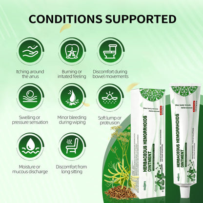 Reejoys Hemorrhoid Cream: Advanced Herbal Hemorrhoids Treatment Cream for Itching and Burning, Shrink & Soothe Hemorrhoids - 1.8 Oz - Maple Wellness Supplements