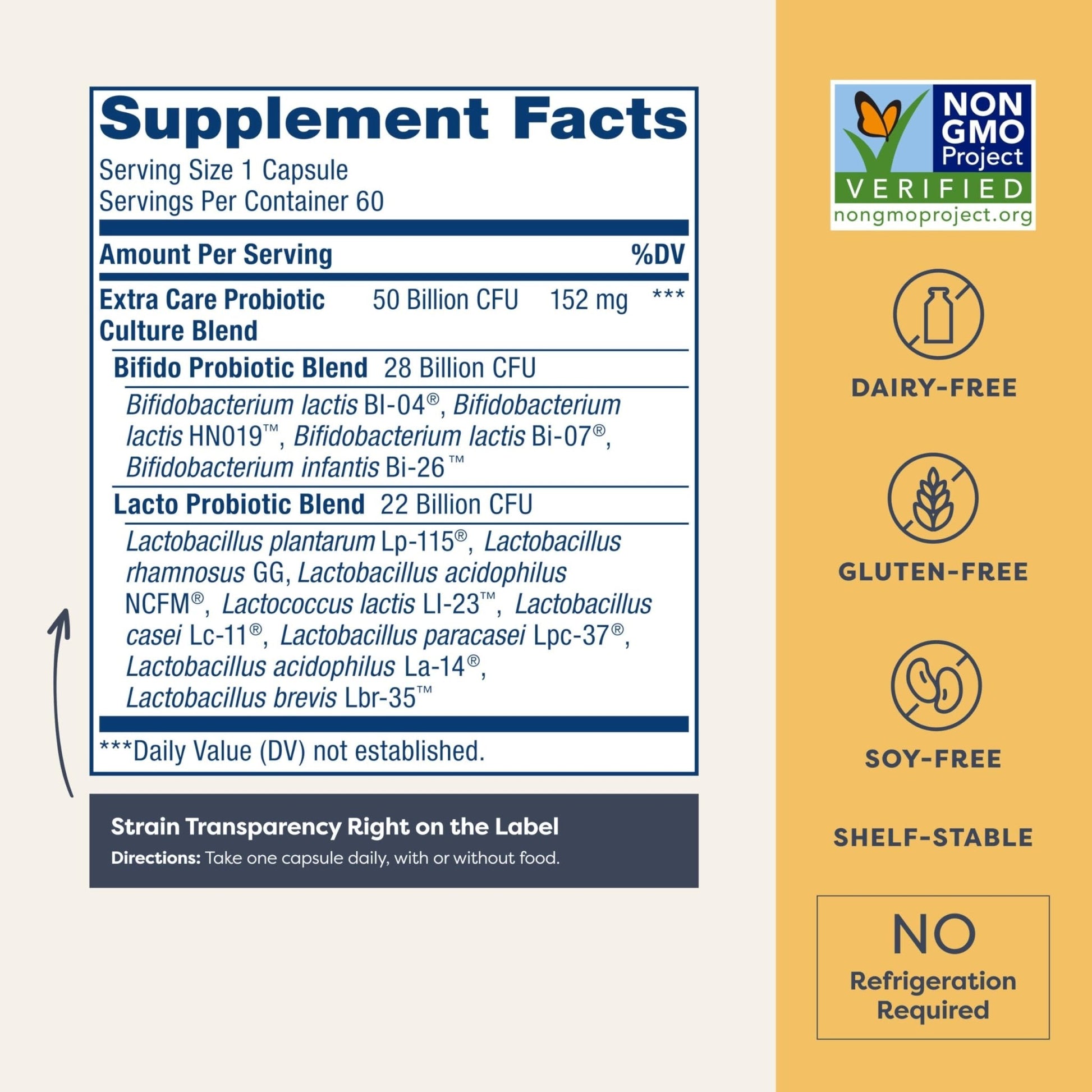 Renew Life Extra Care Digestive Probiotic Capsules, 50 Billion CFU Guaranteed, Daily Supplement Supports Immune, Digestive, Respiratory Health(1), L. Rhamnosus GG - Maple Wellness Supplements