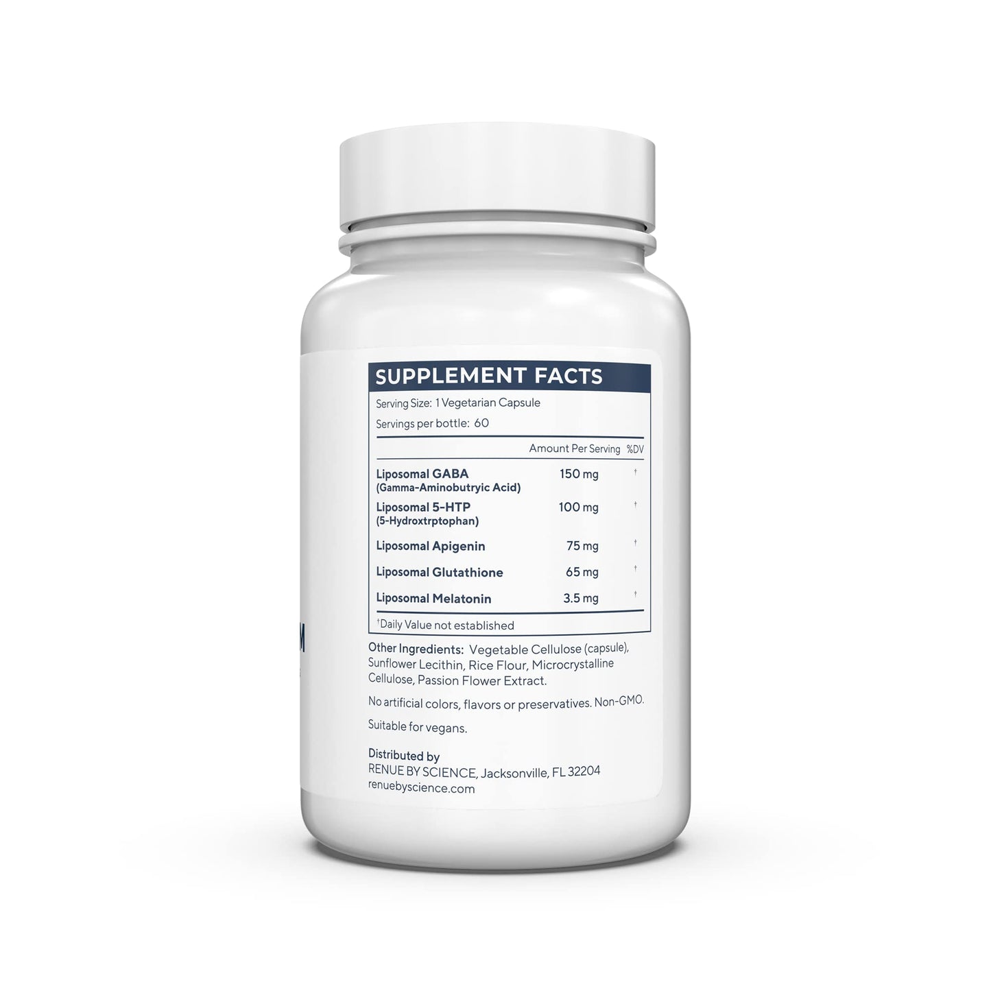 Renue By Science Restore PM | Liposomal Melatonin GABA Supplements | 60 Capsules with Melatonin (3.5mg) 5HTP (100mg) Glutathione (65mg) Apigenin (75mg) GABA (150mg) - Non-GMO | Made in The USA - Maple Wellness Supplements