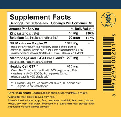 Researched Nutritionals Liposomal Glutathione (450mg) + Colostrum & Mushrooms Supplement for Immune Support - Enhanced Immunity Duo - Tri-Fortify Orange + Transfer Factor Multi-Immune (2 Piece Set) - Maple Wellness Supplements