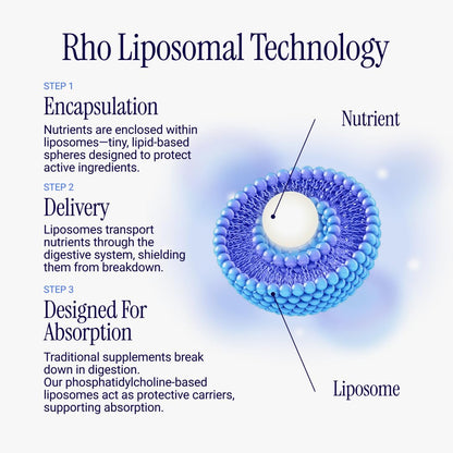 Rho Nutrition Liposomal NAD+ – Liquid Supplement Designed to Help Support Absorption – Active Form of NAD+ Helps Support Normal Cellular Health, Healthy Aging, Energy Metabolism and Overall Vitality - Maple Wellness Supplements