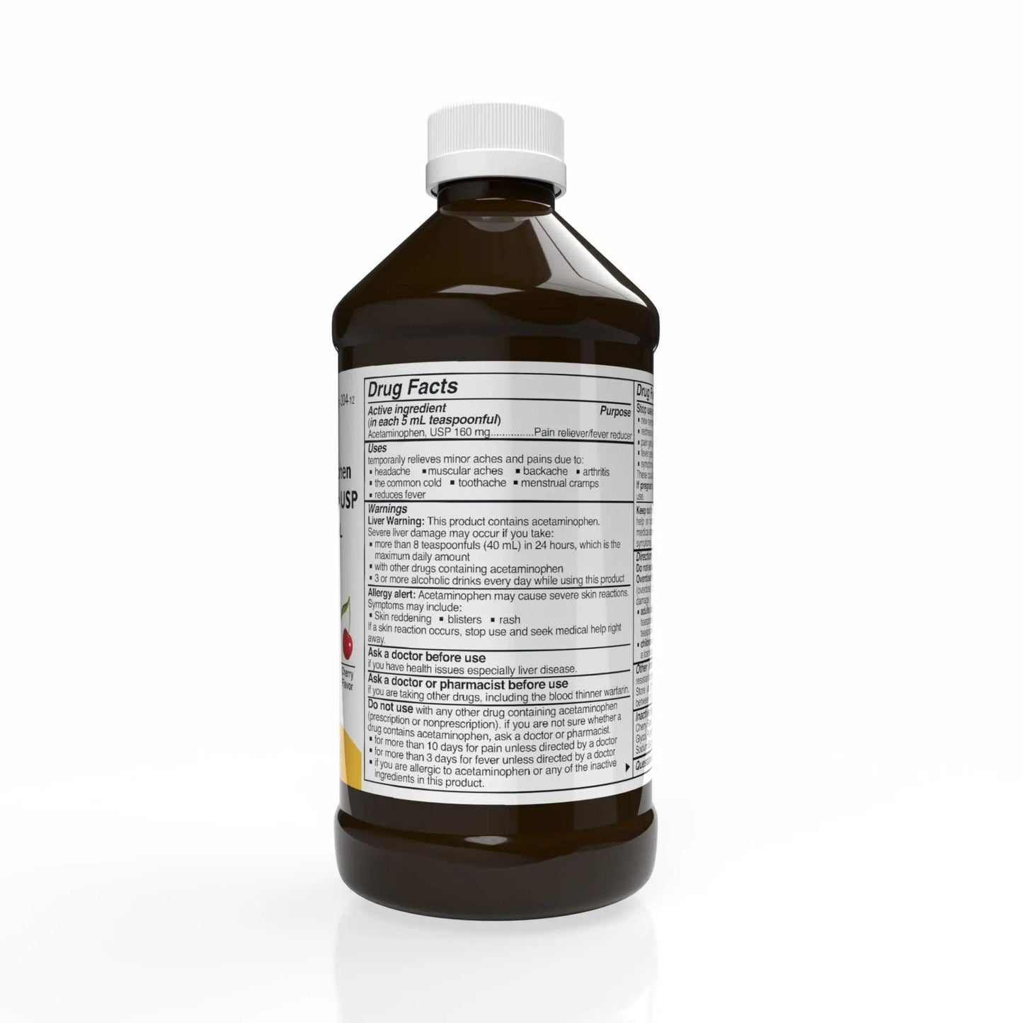 Rising Health Acetaminophen Oral Solution USP, 160 mg/5 mL | Pain & Fever Reliever | Cherry Flavor | Available in 118 mL & 473 mL (118ml - 4oz) - Maple Wellness Supplements