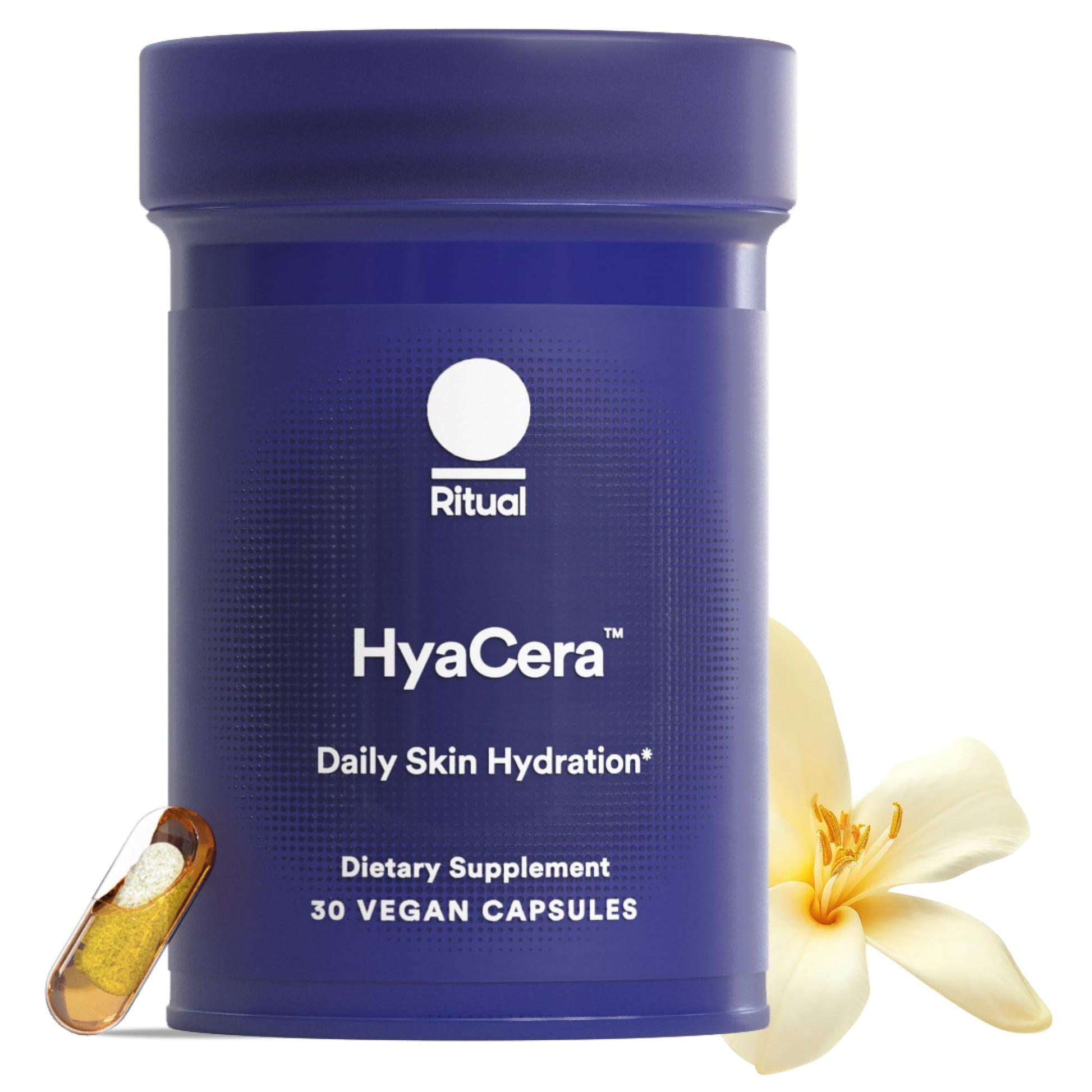 Ritual HyaCera Skin Supplement for Wrinkle Support, with Hyabest® and Ceratiq® for Skin Hydration Support, Hyaluronic Acid, Glycolipids, Ceramides, Gluten Free, Non GMO, Vanilla Essence, 30 Day Supply - Maple Wellness Supplements