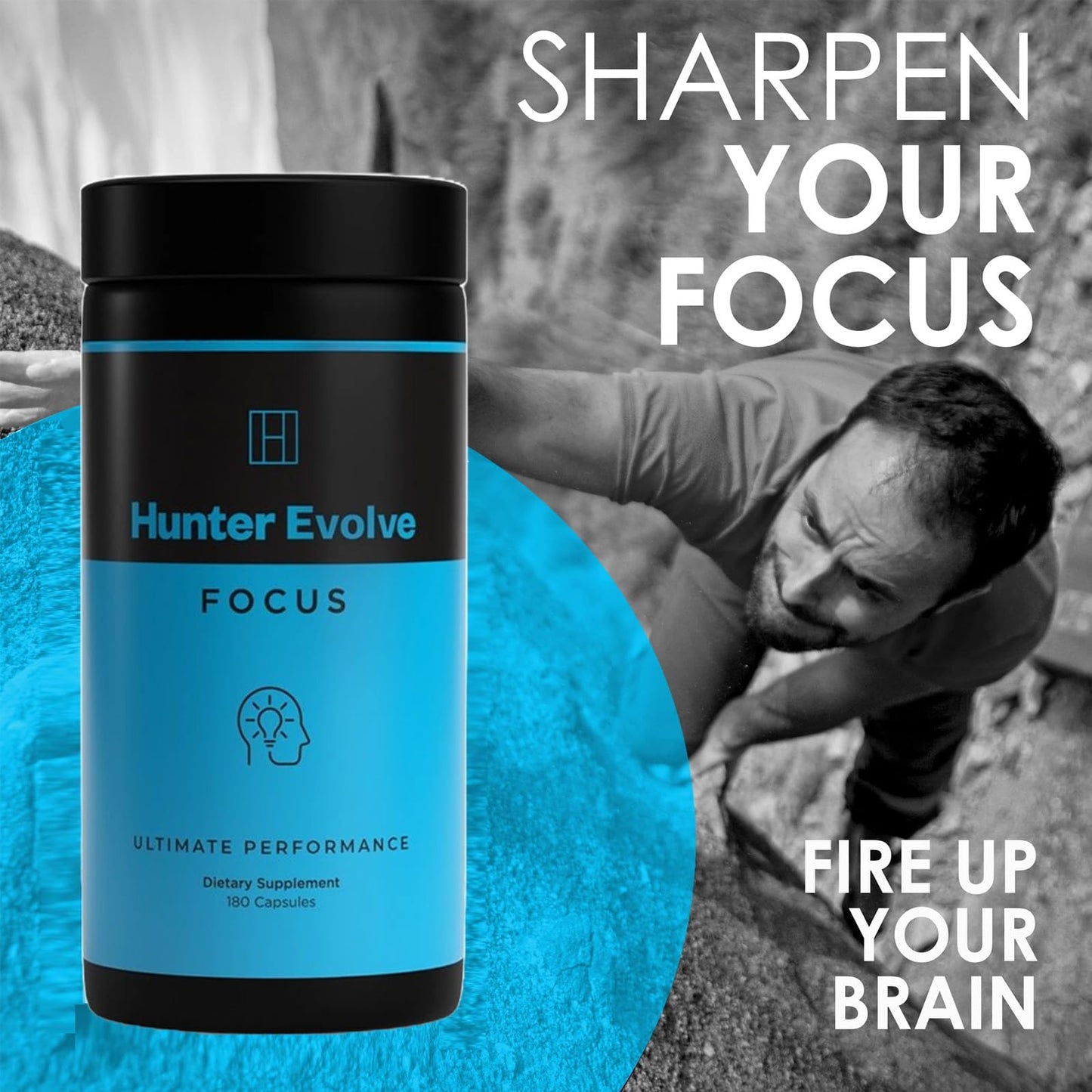 ROAR AMBITION Genuine Hunter Focus Premium Nootropic Brain Supplement for Memory and Focus - US Made with All Natural Ingredients Incl L-Theanine, Bacopa Monnieri & Lion's Mane - Maple Wellness Supplements