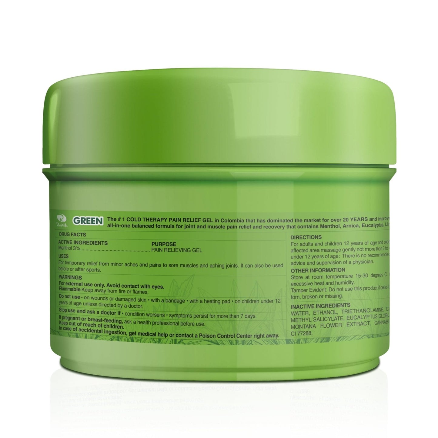 Ross D'Elen Green Menthol Gel - 2Pack Large Size (2) - Maple Wellness Supplements