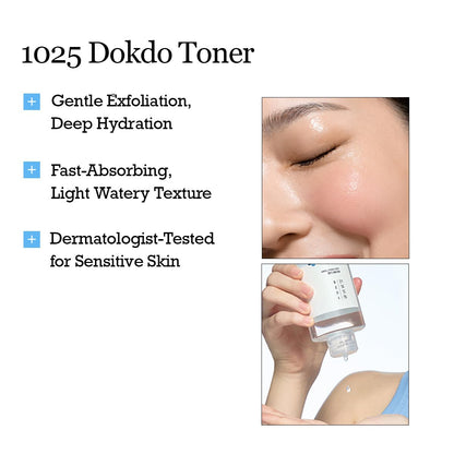 ROUND LAB 1025 Dokdo Toner 6.76 Fl Oz, Oil Control and Reduces Excess Sebum, Gentle Exfoliating Facial Toner, Deep Sea Water for Moisturization - Maple Wellness Supplements