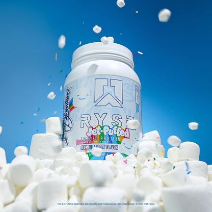 RYSE Loaded Protein Powder - Jet-Puffed Marshmallow - 25g Whey Protein Isolate & Concentrate with Prebiotic Fiber & MCTs - Low Carb, Low Sugar, Digestive-Friendly - 27 Servings / 2 lb Tub - Maple Wellness Supplements