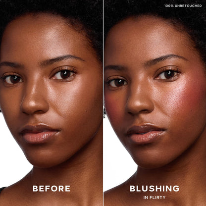 Saie Cheek Flush Duo - Dew Liquid Blush (.40 oz, Flirty), SuperSuede Baked Powder Blush (.01 oz, Amore) - Layerable, Skin-Nourishing Blushes for a Seamless Radiant Finish - Maple Wellness Supplements