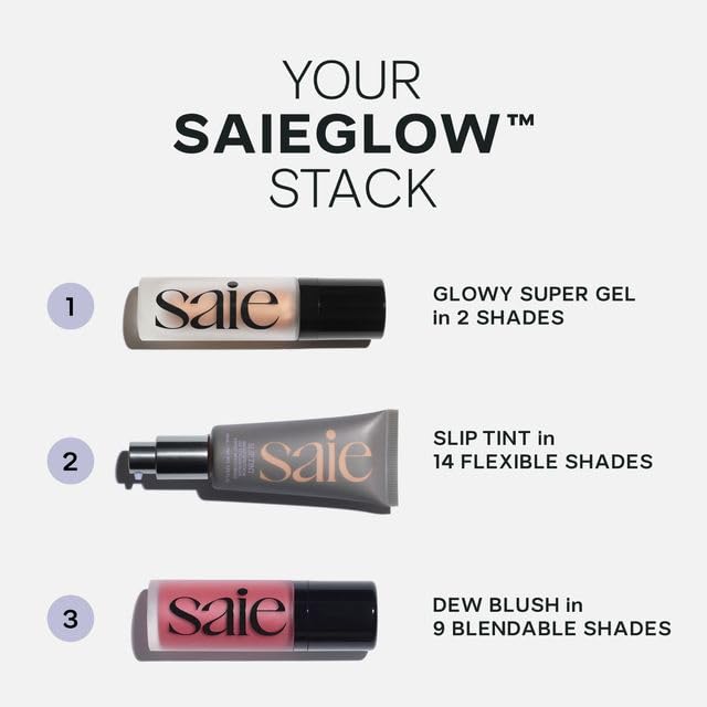 Saie Cheek Flush Duo - Dew Liquid Blush (.40 oz, Spicy), SuperSuede Baked Powder Blush (.01 oz, Ciao) - Layerable, Skin-Nourishing Blushes for a Seamless Radiant Finish - Maple Wellness Supplements