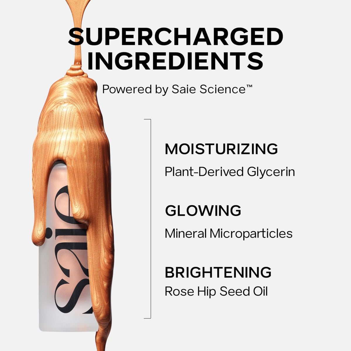 Saie Mini Glowy Super Gel Lightweight llluminator & Makeup Primer - Sunglow (0.5 oz) + Dew Blush - Lightweight Liquid Blush with a Blendable + Buildable Cream Finish - Sweetie (.40 oz) - Maple Wellness Supplements