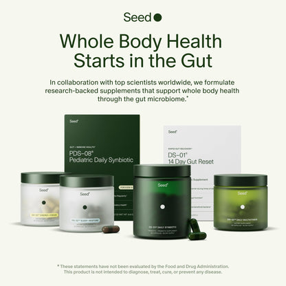 Seed DS-01 Daily Synbiotic - Prebiotic and Probiotic for Women & Men - Digestive Health, Gut Health, Immune Support, Bloating & Constipation Relief - Vegan & Shelf-Stable - 60 Capsules (30-Day Supply) - Maple Wellness Supplements