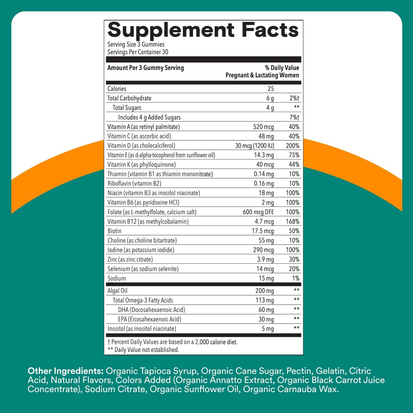 SmartyPants Prenatal Multivitamin Gummies with Omega 3 DHA/EPA, Methylfolate, Biotin, Vitamins D3, C, B12, B6, A, K, and Zinc, Gluten Free, Clean Label - Maple Wellness Supplements