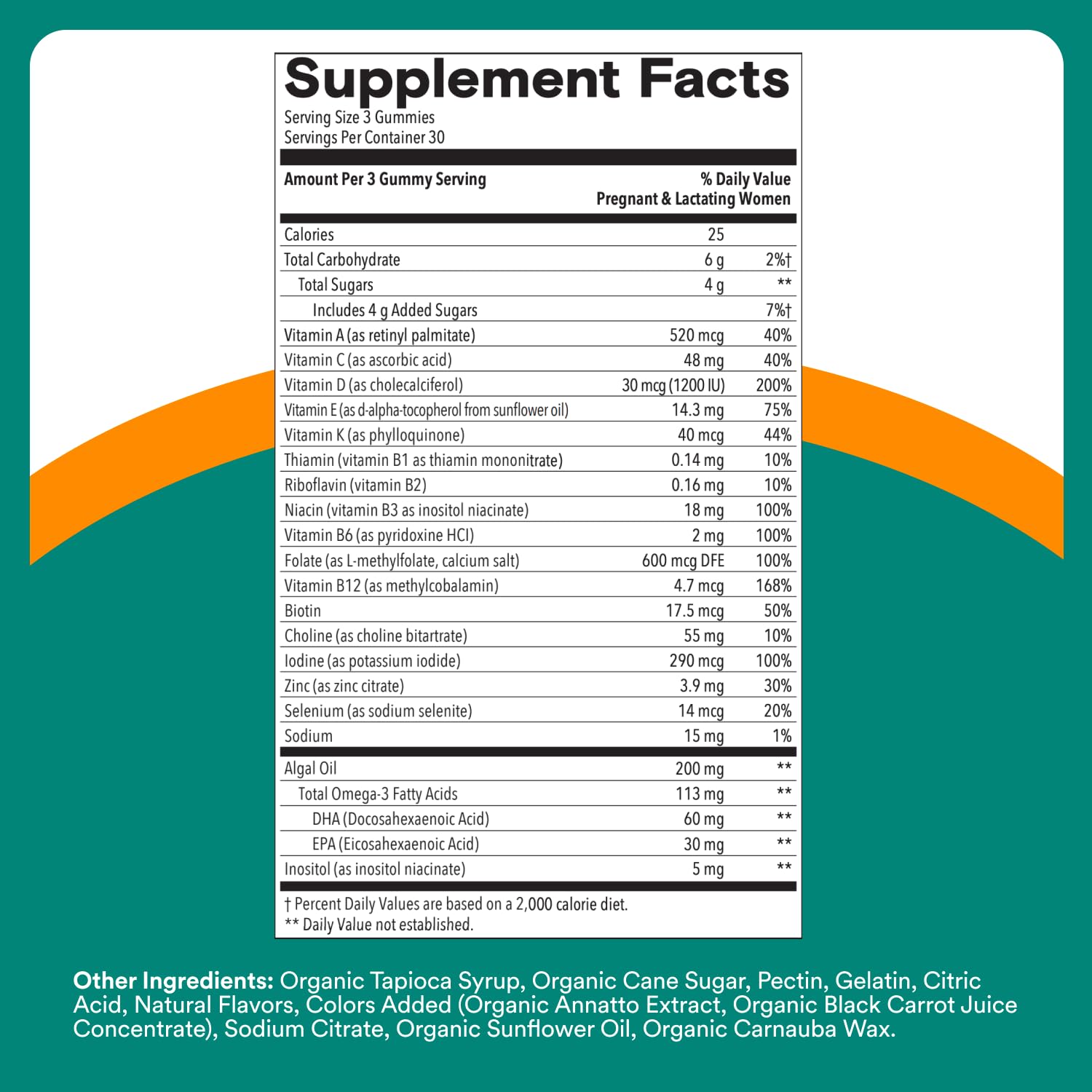 SmartyPants Prenatal Multivitamin Gummies with Omega 3 DHA/EPA, Methylfolate, Biotin, Vitamins D3, C, B12, B6, A, K, and Zinc, Gluten Free, Clean Label - Maple Wellness Supplements