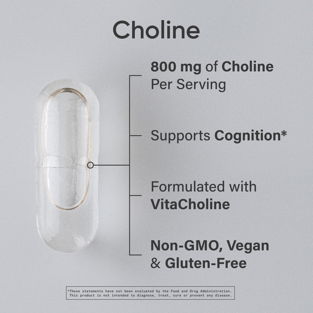 Sports Research ® Extra Strength Choline 800 mg - Essential Nutrient Featuring VitaCholine ® for Focus Support - Vegan Certified • Non-GMO • Gluten Free - 60 Liquid Capsules - Maple Wellness Supplements