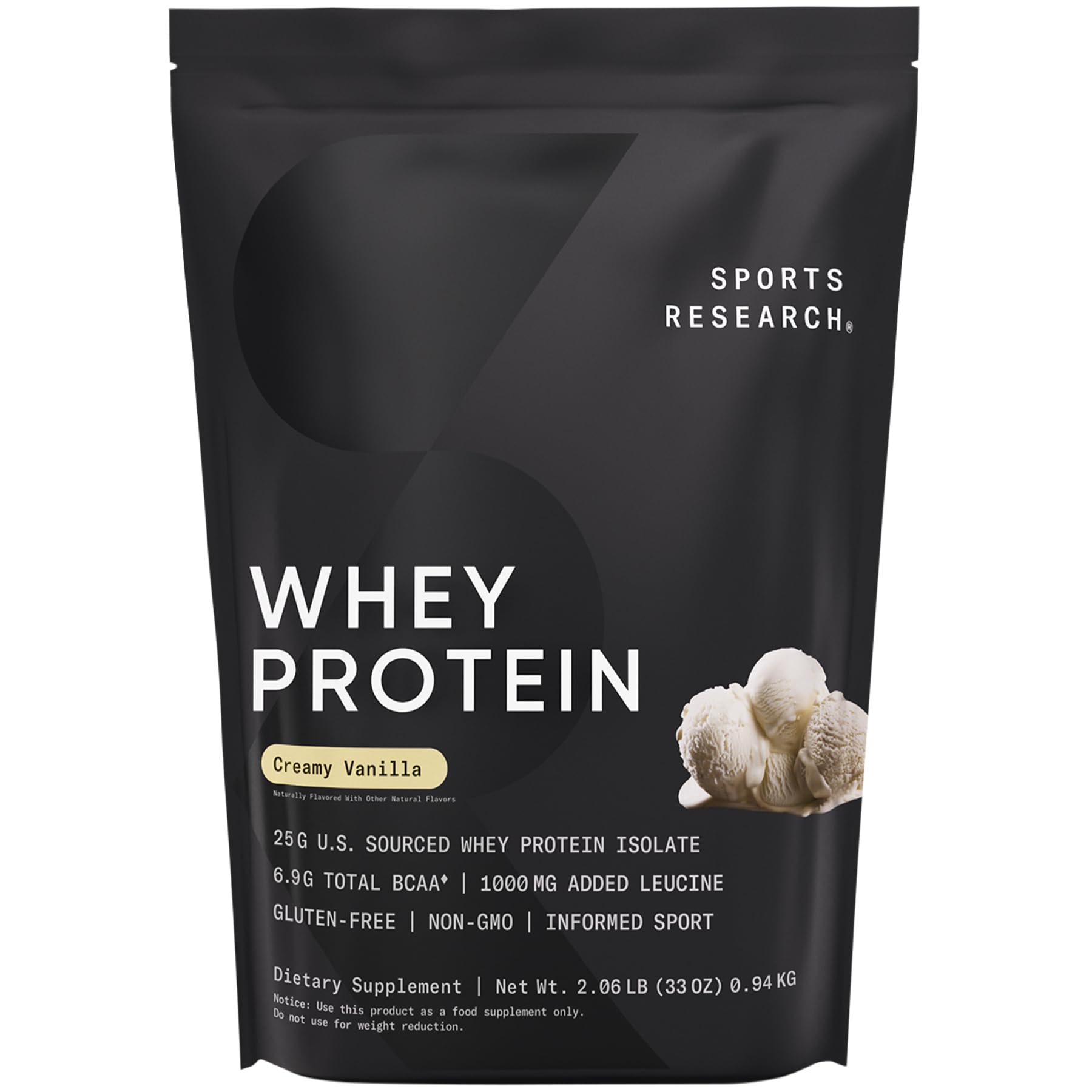 Sports Research Whey Protein Isolate - Sports Nutrition Protein Powder 25g per Serving - Maple Wellness Supplements