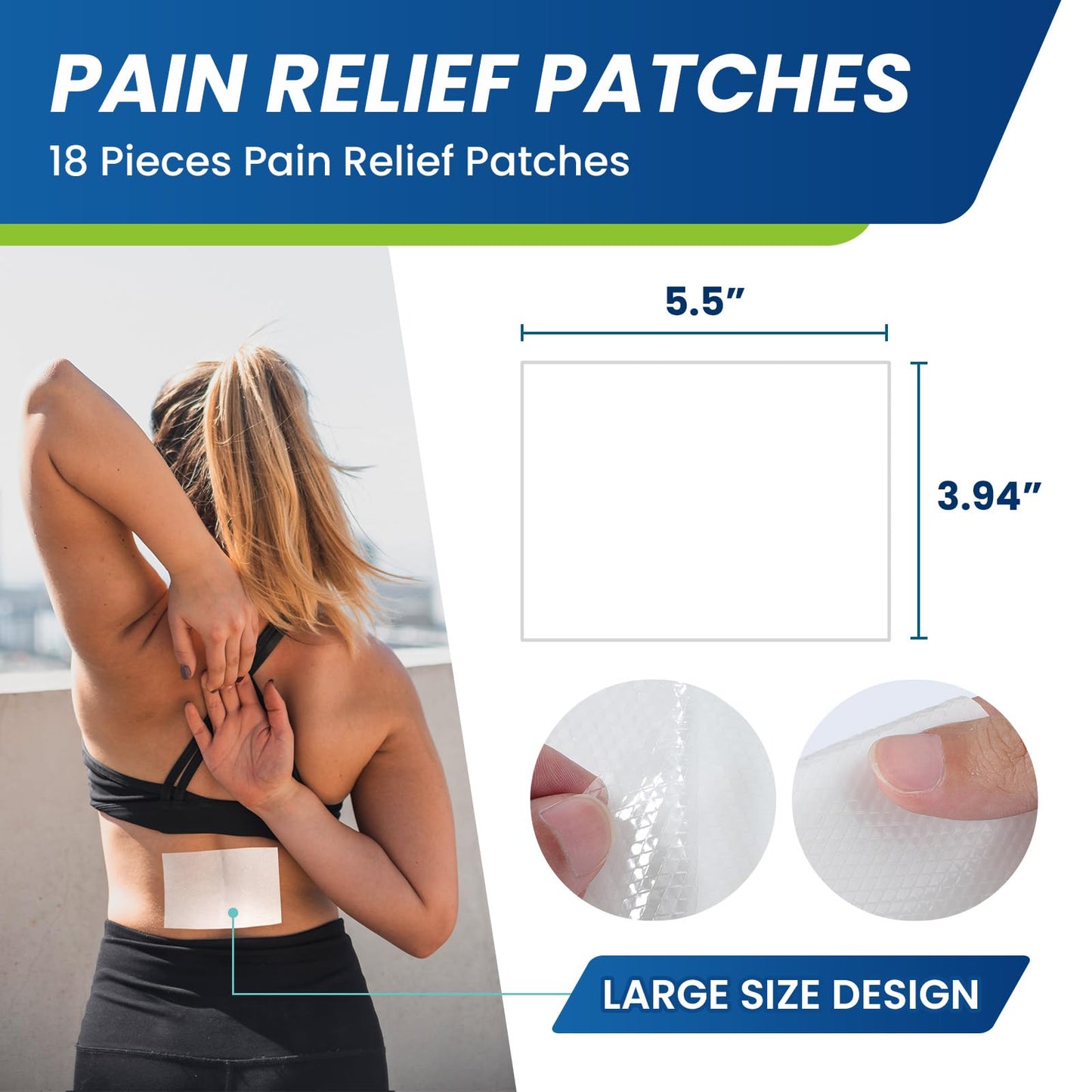 Sumifun Lidocaine Pain Relief Patches - Fast, Targeted Therapy Simple Backache, Soreness, Sprain, Joint Pain with Maximum Strength 4% Lidocaine and 1% Menthol (Large, Count, 31) NDC 83602-172-31 - Maple Wellness Supplements