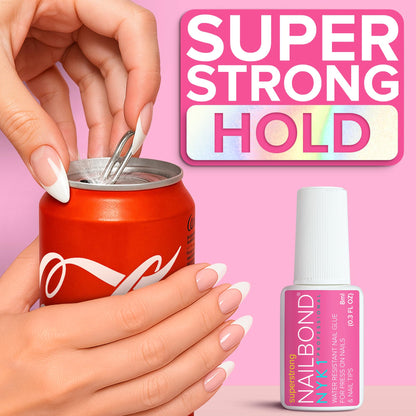 Super Strong Nail Glue for Press On Nails, Nail Tips & Acrylic Nails (8ml) NYK1 NailBond Brush - Maple Wellness Supplements