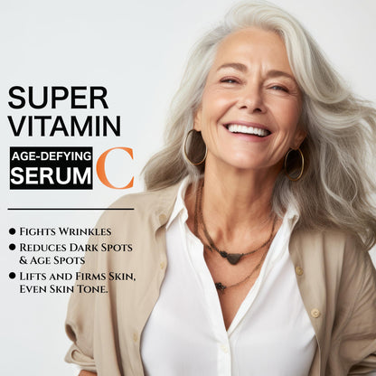 Super Vitamin C Serum for Women over 70, Rapid Anti Aging Cream, Face Lift Cream, Hydrates, Softens, Lifts and Firms, Fights Wrinkles, Advanced Super Serum C 3PCS. (90ml) - Maple Wellness Supplements