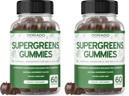 Supergreens Gummies (60 Count) Daily Greens Gummies - Greens Supplements with 8 Ingredient Power Blend - Superfood for Immunity Support for Adults - Third Party Tested, Vegan & USA Made (Pack of 2) - Maple Wellness Supplements