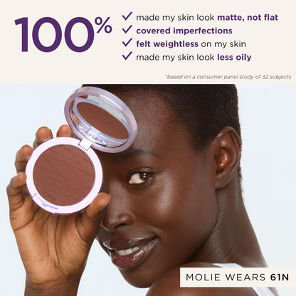 tarte face tape pressed powder – Medium-Coverage Waterproof Powder, Hyaluronic Acid & Peptides to Smooth & Set Makeup, Lightweight, Vegan & Cruelty-Free, full size, 20S light sand - Maple Wellness Supplements