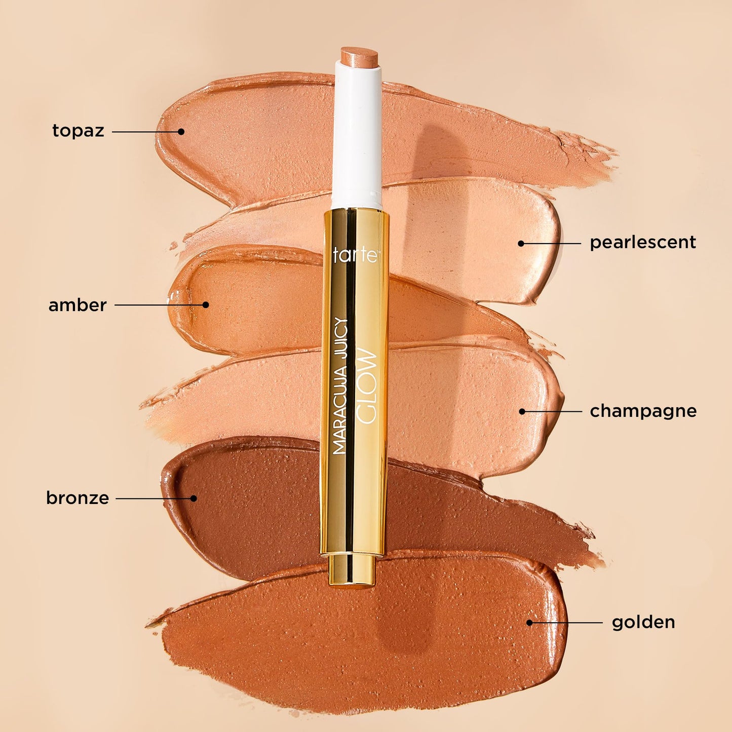 tarte maracuja juicy glow highlight – Highlighter with Vitamin E to Hydrate, Blur appearance for a Smooth Buildable & Luminous Radiant Finish, Vegan & Cruelty-Free, full size, champagne glow - Maple Wellness Supplements