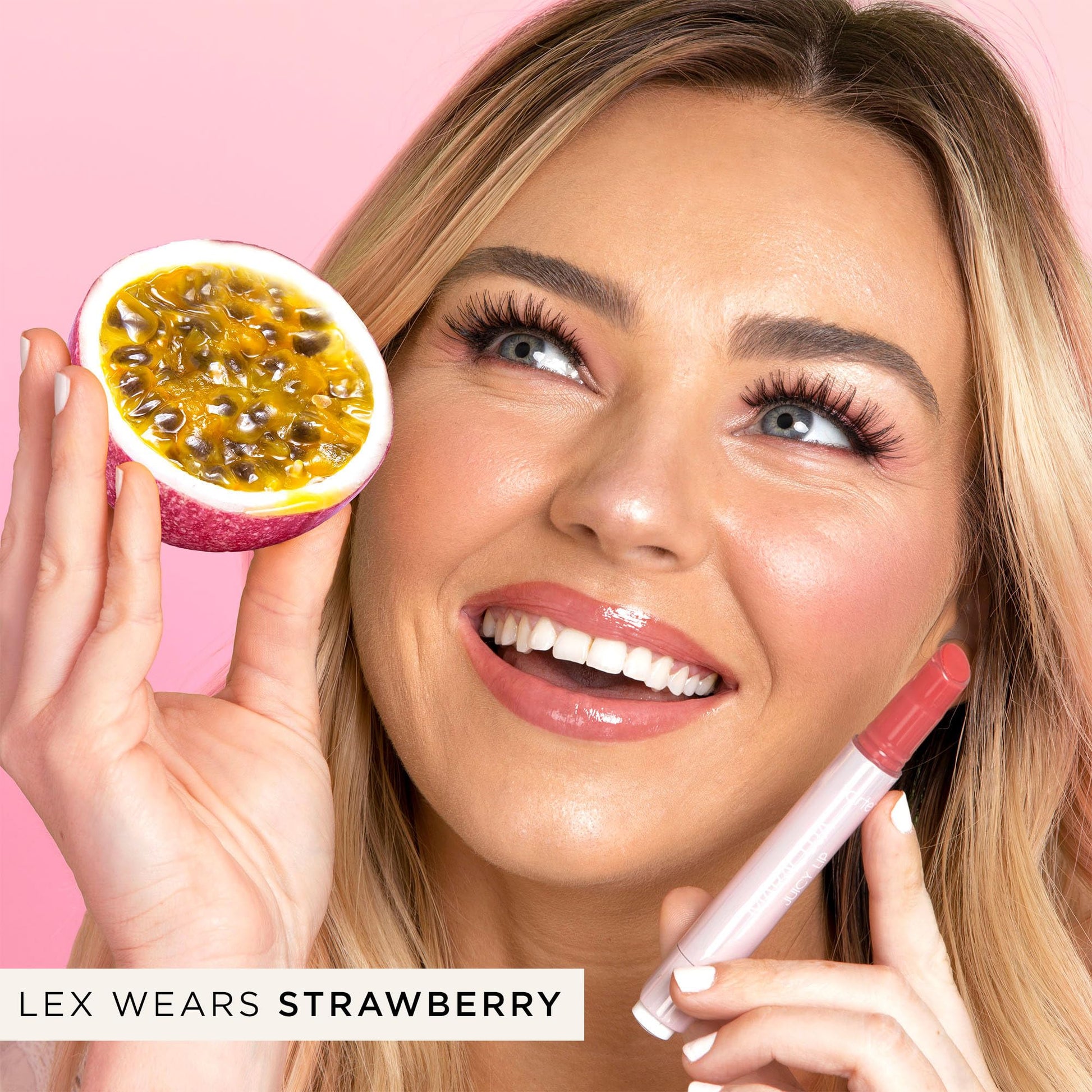 tarte maracuja juicy lip balm gloss – Viral Nourishing Lip Butter Color with High-Shine Hydration, Skincare Infused with Vitamin E, Vegan & Cruelty-Free, full size, Rose - Maple Wellness Supplements