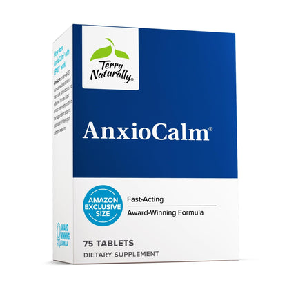 Terry Naturally AnxioCalm - 75 Tablets - Fast-Acting, Non-Drowsy, Non-Addictive Formula - Safe for Adults & Children 4+ Years - Non-GMO - 37 Servings - Maple Wellness Supplements