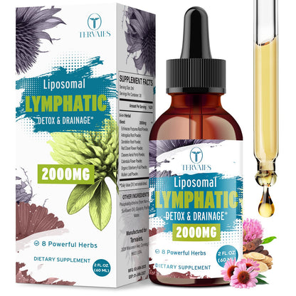 Tervaies Liposomal Lymphatic Drainage Drops 2000mg – Herbal Blend with Elderberry & Echinacea – 2 FL OZ - Maple Wellness Supplements