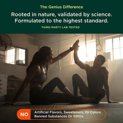 The Genius Brand Genius Hydrate - Electrolyte Supplement for Daily Hydration - Coconut Water - Sugar-Free - 8 Essential Minerals & Nutrients - Non-GMO - Sour Peach Rings - 50 Servings - Maple Wellness Supplements