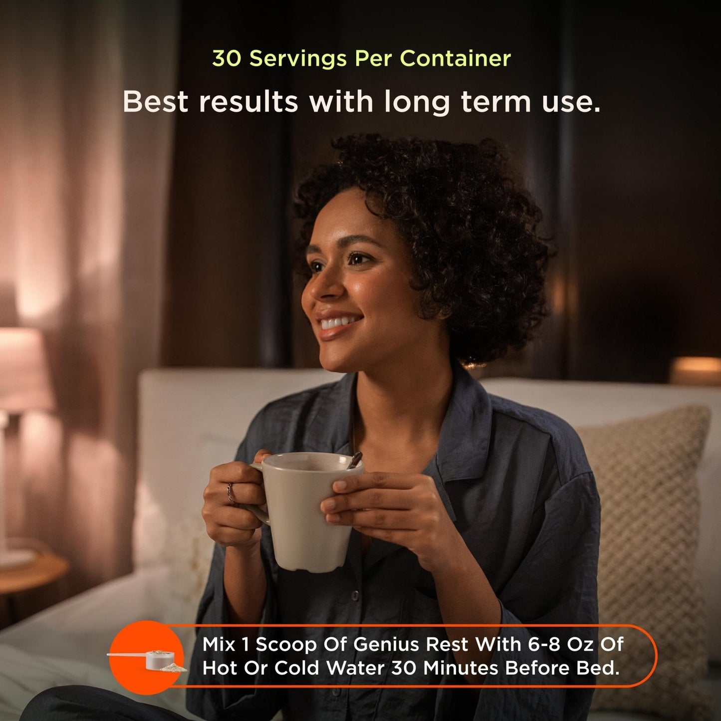 The Genius Brand Genius Rest Nootropic – Melatonin-Free Sleep Support Supplement for Calm & Relaxation – Lemon Tea – 30 Servings - Maple Wellness Supplements