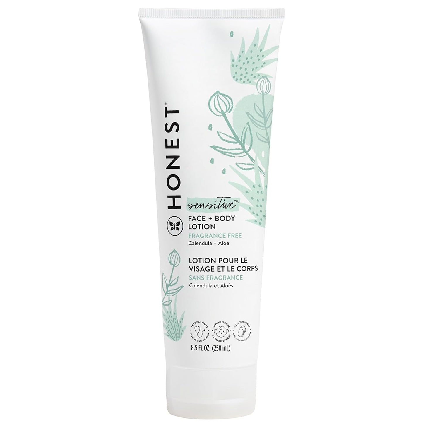 The Honest Company Hydrating Face and Body Lotion, Fast Absorbing, Naturally Derived, Hypoallergenic, Fragrance-Free, Sensitive, 8.5 fl oz - Maple Wellness Supplements