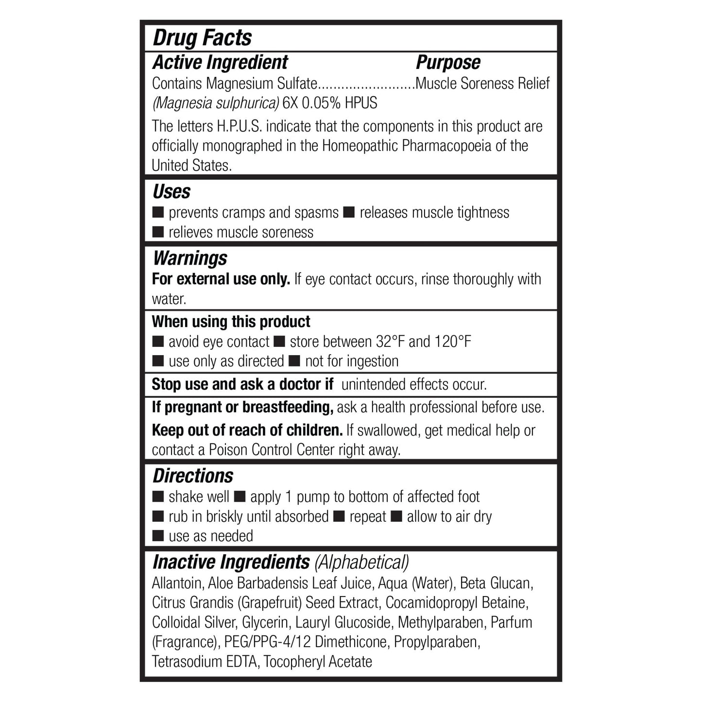 Theraworx Fast-Acting Foam for Foot Cramp Relief with Magnesium Sulfate - 3.4 Fl Oz - 1 Count - Maple Wellness Supplements